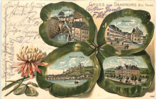 Gruss aus Saarburg - Litho