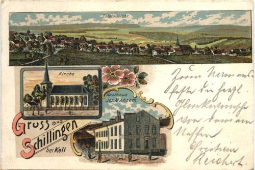 Gruss aus Schillingen bei Kell - Litho