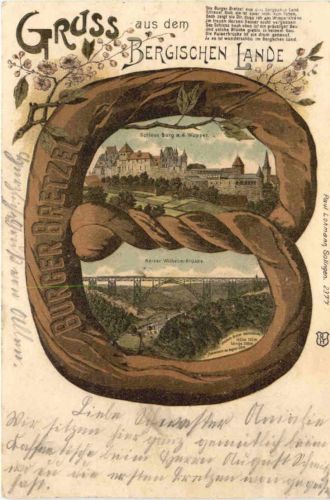 Burger Brezel - Müngsten Burg an der Wupper Litho