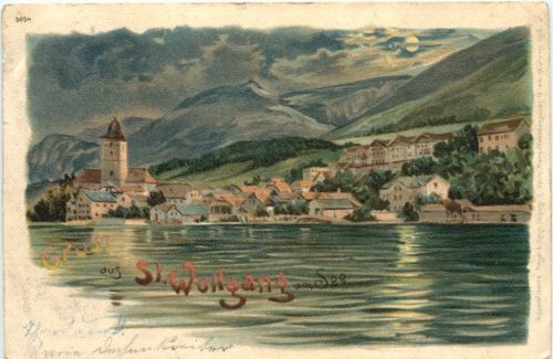 Gruss aus St. Wolfgang am See - Litho e
