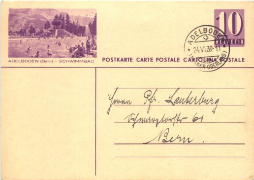 Adelboden - Schwimmbad - Ganzsache