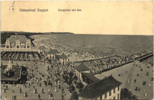 Zoppot - Danzig - Kurgarten mit See