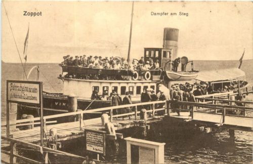 Zoppot - Danzig - Dampfer am Steg