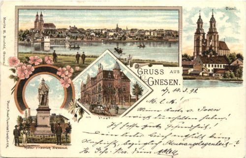 Gruss aus Gnesen - Litho