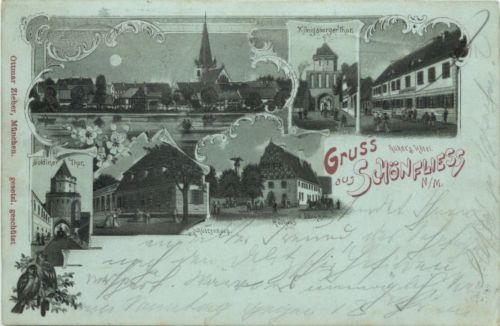 Gruss aus Schönfliess - Neumark - Pommern - Litho