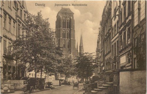Danzig - Jopengasse und MArienkirche