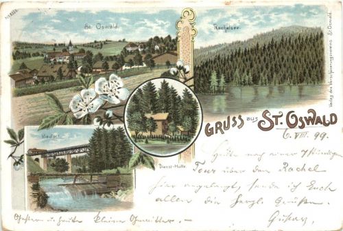 Gruss aus St. Oswald - Litho