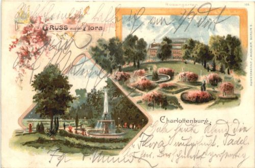 Gruss aus Charlottenburg - Flora - Litho