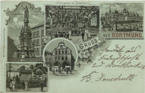 Gruss aus Dortmund - Litho