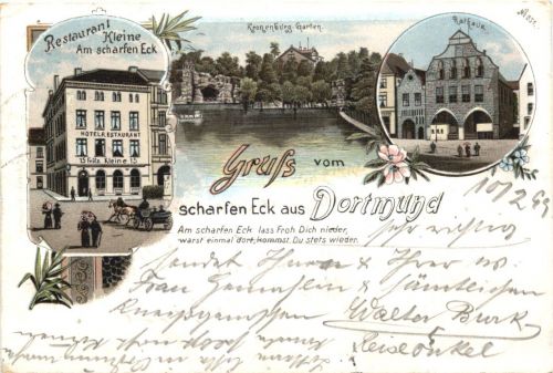 Gruss vom scharfen Eck aus Dortmund - Litho