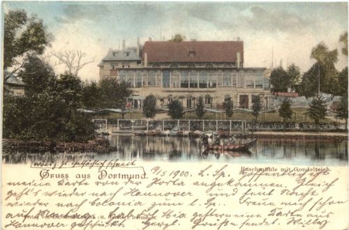 Gruss aus Dortmund - Buschmühle mit Gondelteich