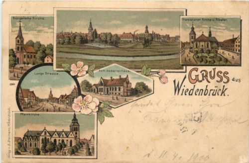 Gruss aus Wiedenbrück - Litho