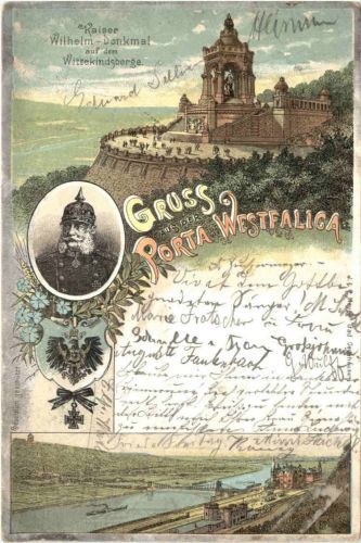 Gruss aus der Porta Westfalica - Litho