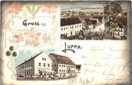 Gruss aus Luppa - Litho - Dahlen