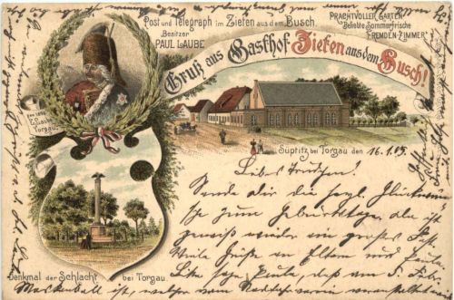 Süptitz bei Torgau - Gasthof Ziefen - Litho