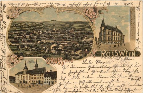Gruss aus Roßwein - Litho
