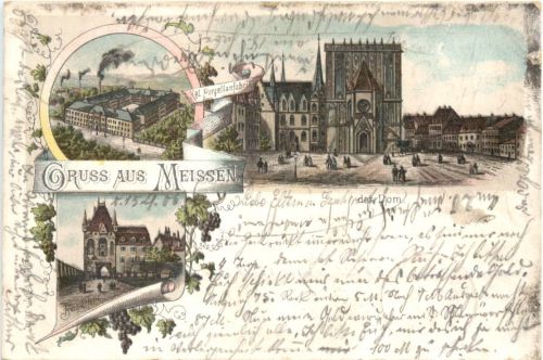 Gruss aus Meissen - Litho