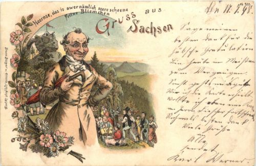 Gruss aus Sachsen - Litho