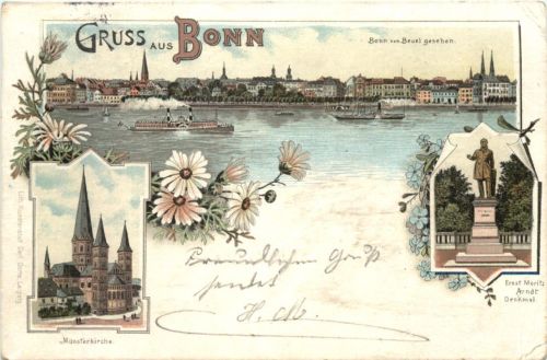 Gruss aus Bonn am Rhein - Litho