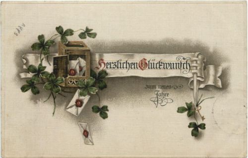 Neujahr - Prägekarte