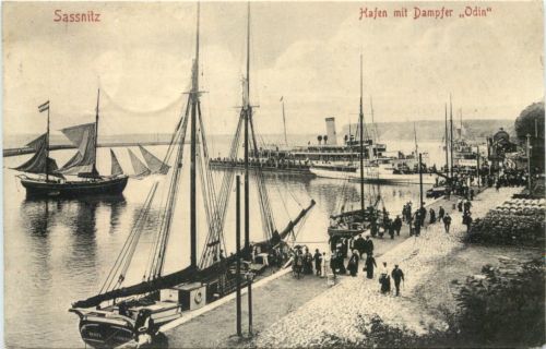 Sassnitz - Hafen mit Dampfer Odin