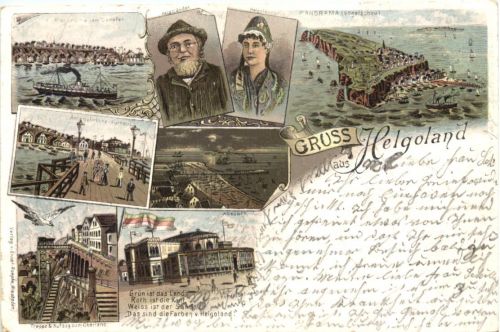 Gruss aus Helgoland - Litho