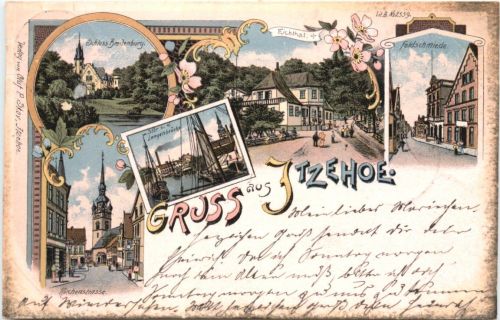 Gruss aus Itzehoe - Litho
