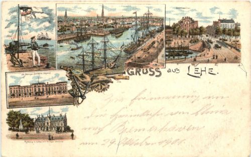 Gruss aus Lehe - Litho
