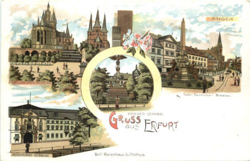 Gruss aus Erfurt - Litho
