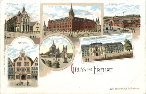 Gruss aus Erfurt - Litho