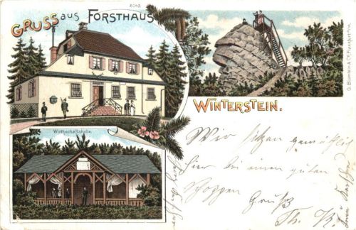 Gruss aus Forsthaus Winterstein - Litho