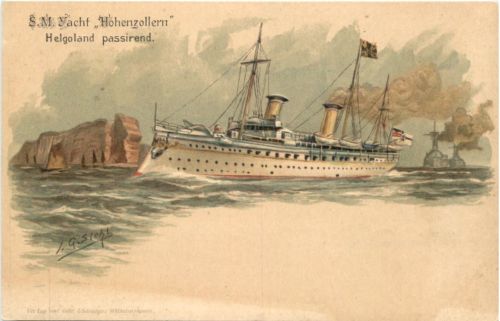 Helgoland - SM Yacht Hohenzhollern - Litho