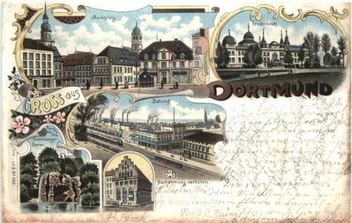 Gruss aus Dortmund - Litho