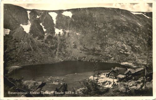 Riesengebirge - Kleiner Teich mit Baude