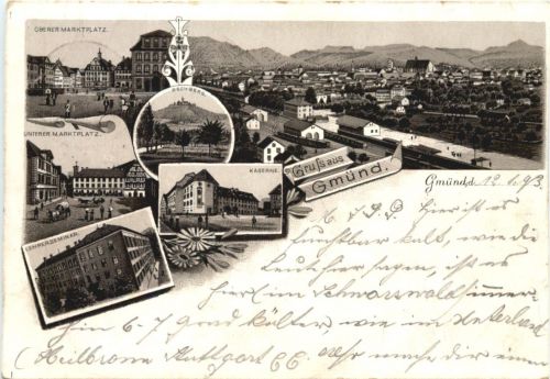 Gruss aus Gmünd - Litho - Vorläufer 1893