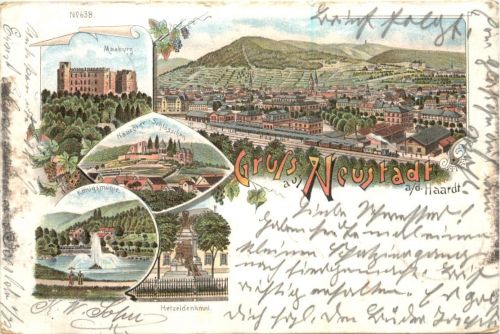 Gruss aus Neustadt Haardt - Litho