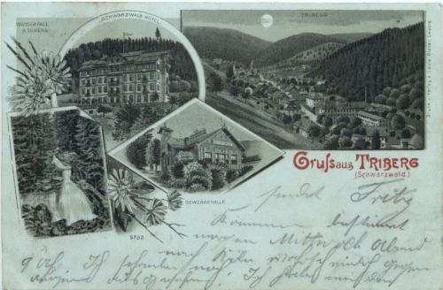 Gruss aus Triberg - Litho