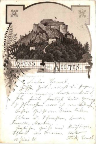 Gruss vom Neuffen - Litho - Vorläufer 1893
