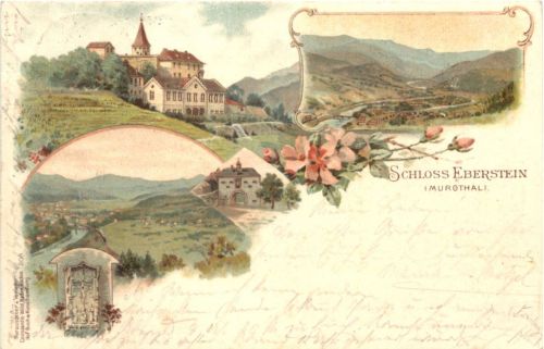 Schloss Eberstein im Murgtal - Litho
