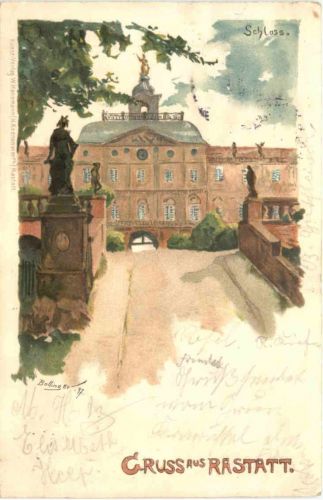 Gruss aus Rastatt - Litho