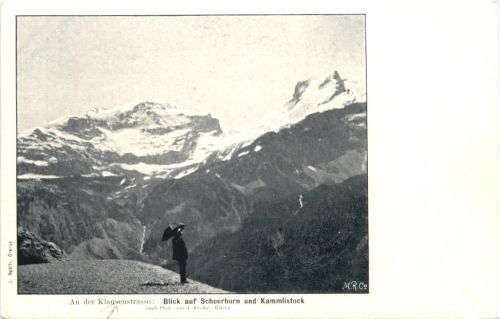 Klausenstrasse - Blick auf Scheerhorn