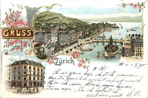 Gruss aus Zürich - Litho