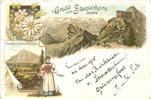 Gruss vom Staqnserhorn - Litho