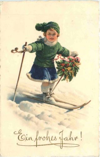Neujahr - Kind auf Ski