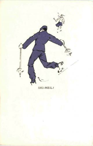 Ski Heil - Künstler Ak