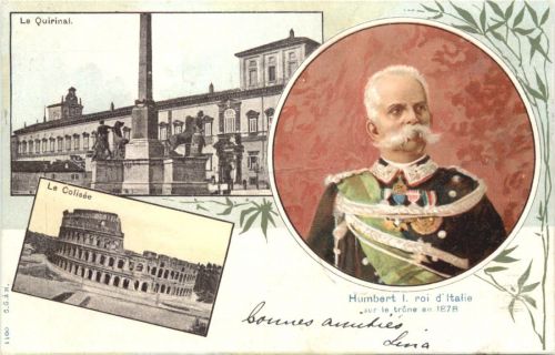 Roma - Humbert I roi d Italie - Litho