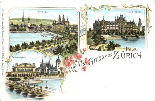 Gruss aus Zürich - Litho