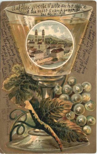 Zürich - Litho Prägekarte