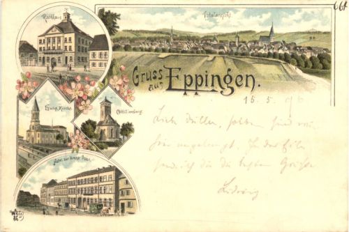 Gruss aus Eppingen - Litho
