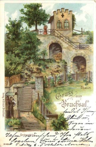Gruss aus Bruchsal - Litho